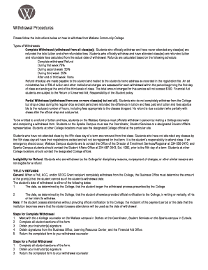 Wallace Community College Withdrawal Form