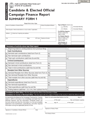 Alabama Campaign Finance Report