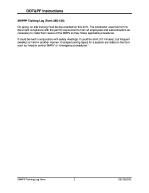 SWPPP Training Log Form