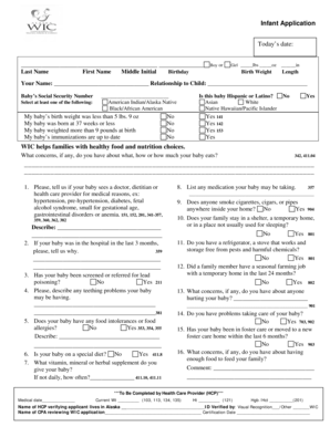 Infant Application Form