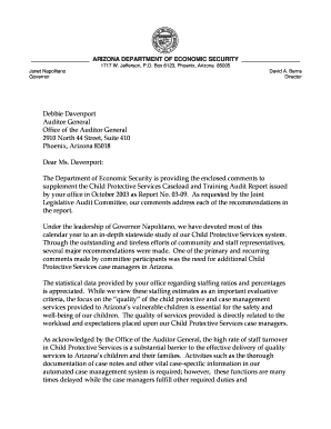 Department of Economic Security--Division of Children, Youth and Families--Child Protective Services--Caseloads and Training. PAD Report - azauditor