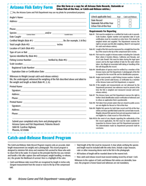Arizona Fish Entry Form