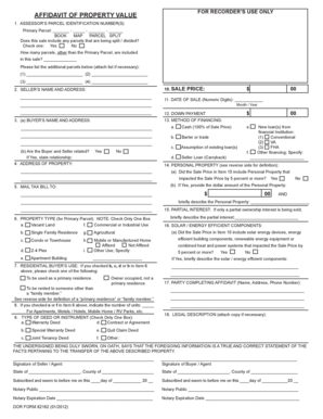 Affidavit of Property Value