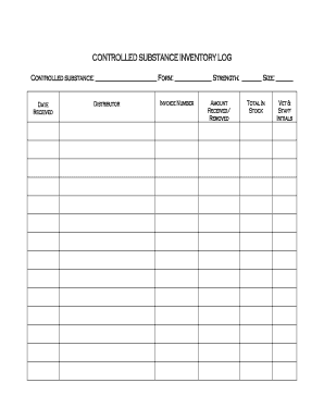 controlled substance log sheet