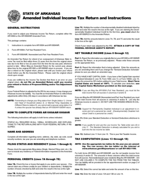 Arkansas Amended Individual Income Tax Return