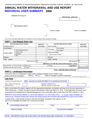 Arizona Annual Water Withdrawal and Use Report