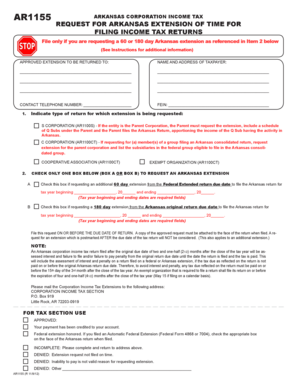Arkansas Corporation Income Tax Extension Request
