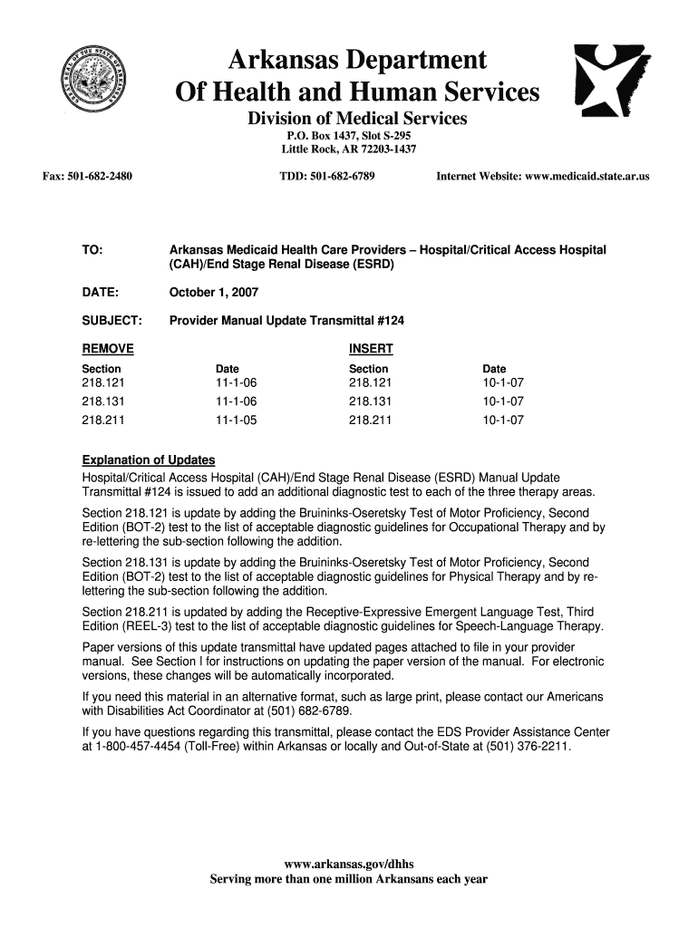 Fillable Online sos arkansas us TO Arkansas Medicaid Health Care Providers Hospital/Critical