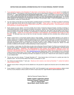 Horry County Personal Property Return