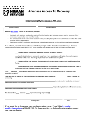 Arkansas Access To Recovery Client Rights Form
