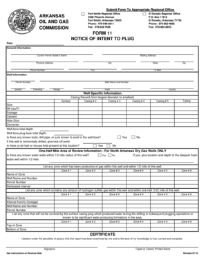Form 11 - Notice of intent to plug.pdf - Arkansas Oil and Gas ... - aogc state ar