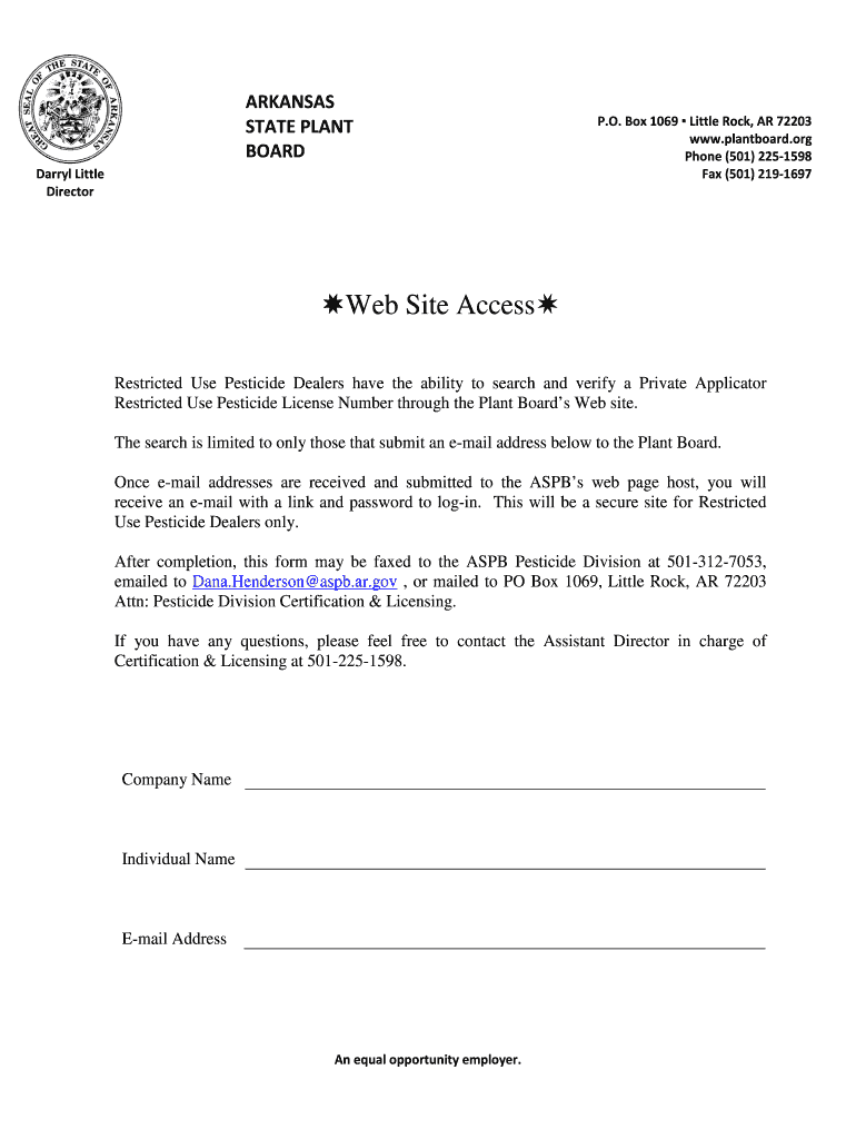 Dealer Website Access for Private Applicator License Lookup Preview on Page 1