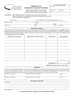 Oregon Forestland Designation Application