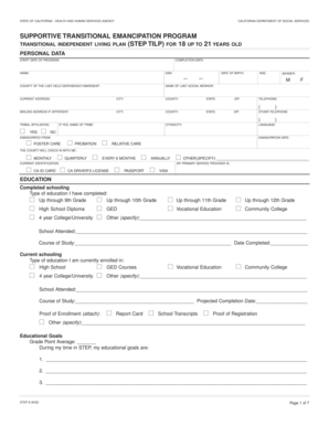 California Transitional Independent Living Plan