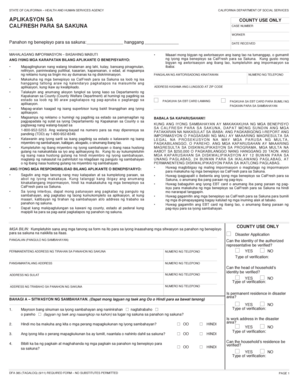 California Disaster CalFresh Application