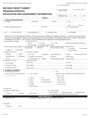 California Refugee Resettlement Program Application