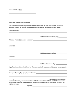 Real Estate Recording Request Form