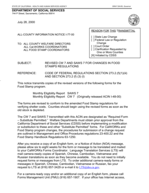 California Monthly Eligibility Report