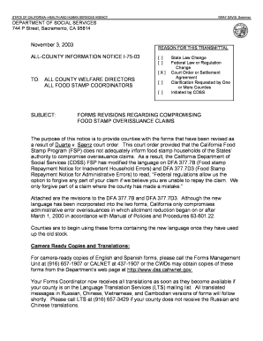 California Food Stamp Repayment Notice