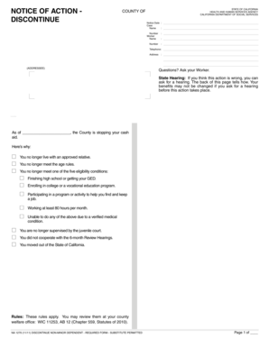 California Notice of Action