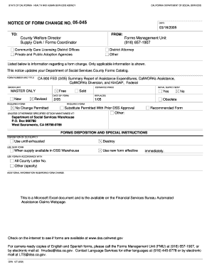 California Summary Report of Assistance Expenditures