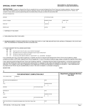 California Special Event Permit