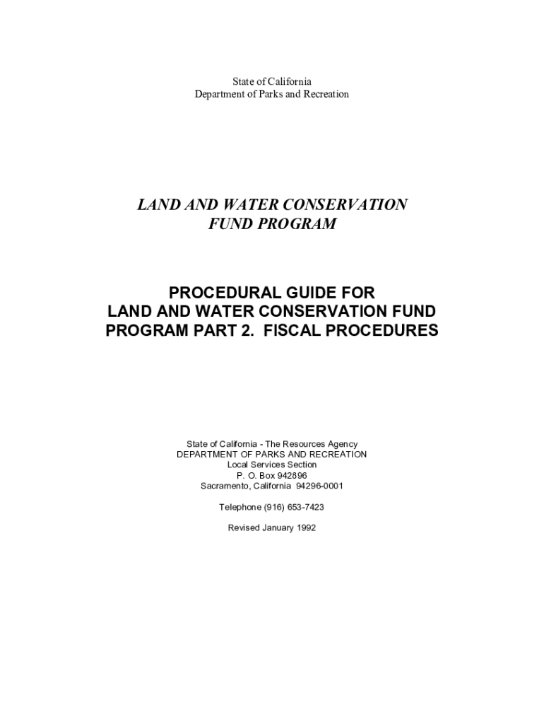 Fillable Online land and water conservation fund program procedural