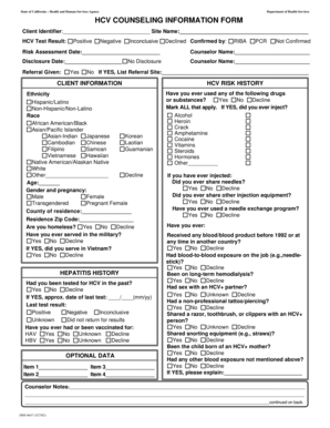 HCV Counseling Information Form