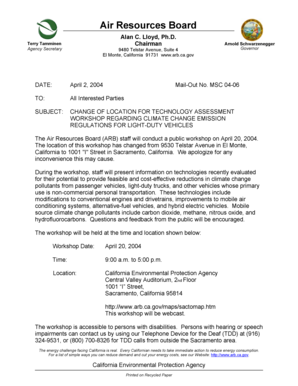 California Climate Change Workshop Notice