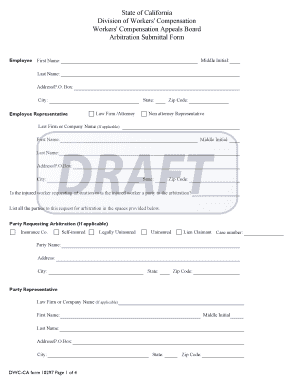 California Arbitration Submittal Form