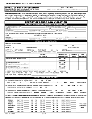 California Labor Law Violation Report