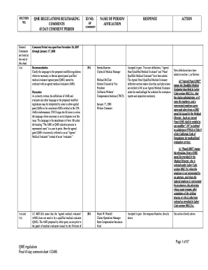 qme 45 day comment chart form