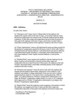 California Return to Work Notice