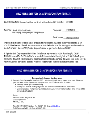 Child welfare services disaster response plan template - childsworld ca