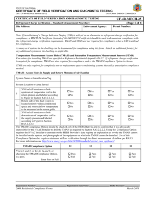California Refrigerant Charge Verification Form