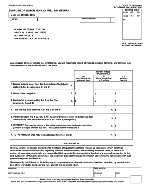 California Motor Vehicle Fuel Tax Return