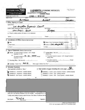 California Form 700 Economic Interests Statement