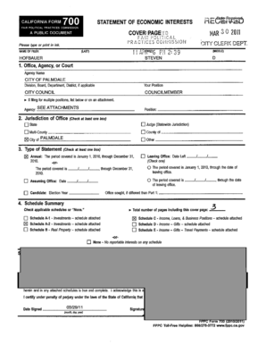 California Form 700 Statement of Economic Interests