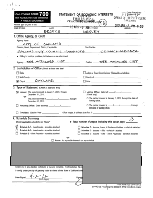 California Form 700 Statement of Economic Interests