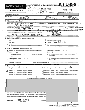 California Form 700 Statement of Economic Interests