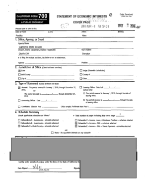 California Form 700 Statement of Economic Interests
