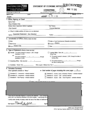 California Form 700 Statement of Economic Interests