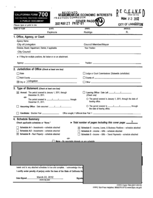 California Form 700 Economic Interests