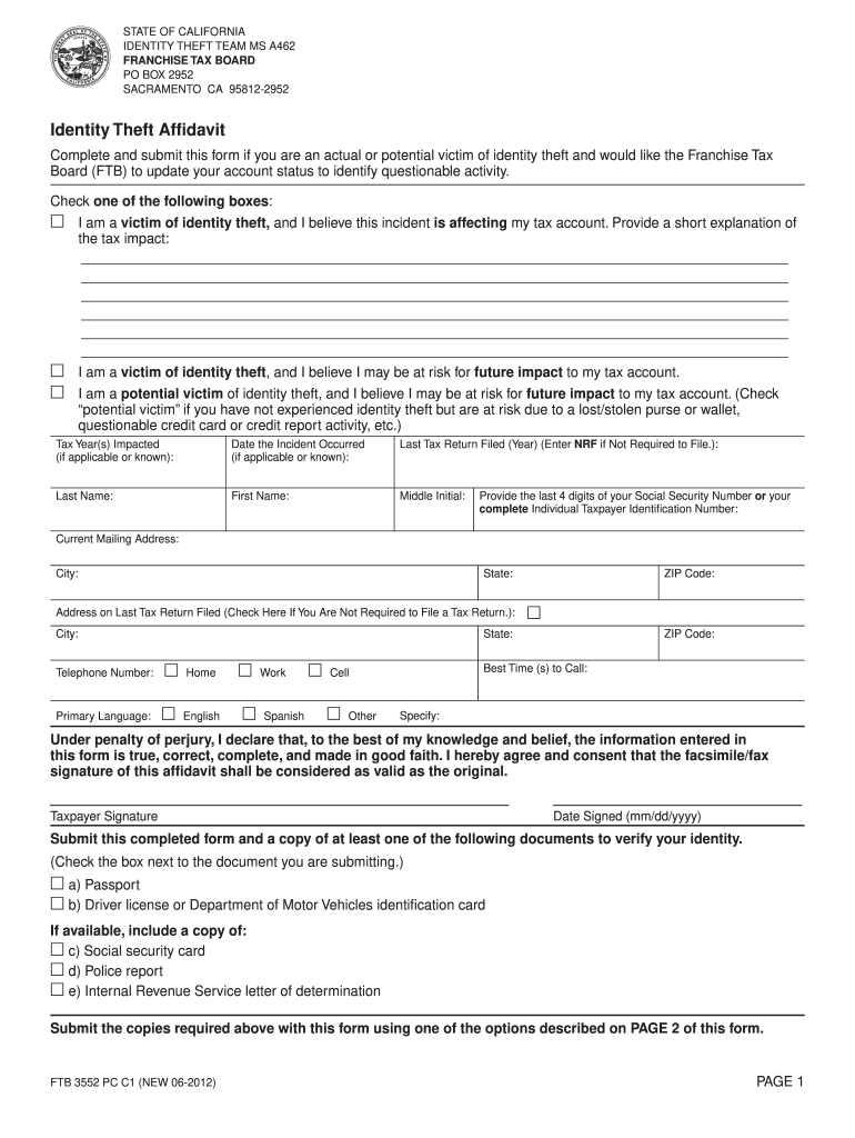 form 3552 Preview on Page 1