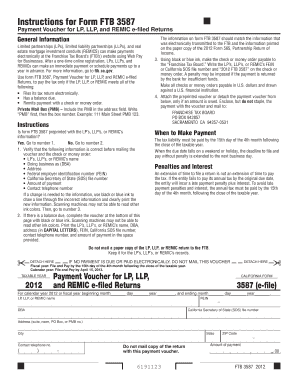 California Form FTB 3587 Payment Voucher