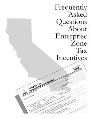 California Enterprise Zone Tax Incentives Form