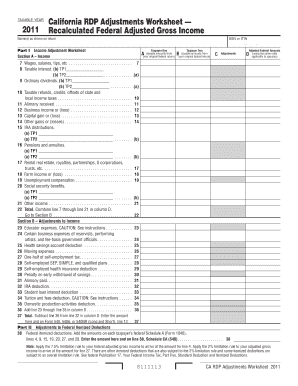 California RDP Adjustments Worksheet