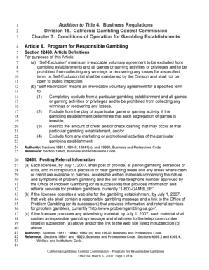 California Self-Restriction Form