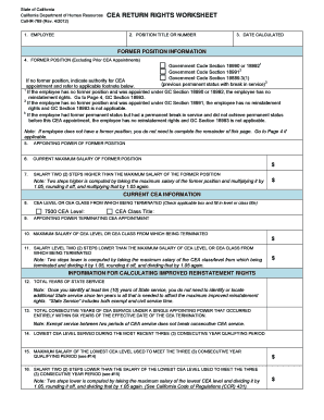 CEA RETURN RIGHTS WORKSHEET - State of California - calhr ca