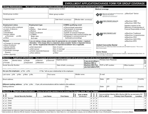 Group Coverage Enrollment Application Form
